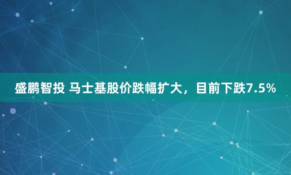 盛鹏智投 马士基股价跌幅扩大，目前下跌7.5%